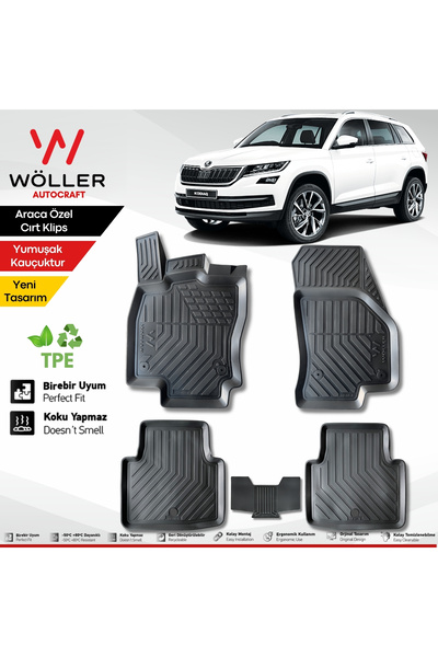 wöller Skoda Kodiaq Paspas 2017 2024 Arası Uyumlu 3d Havuzlu Paspas