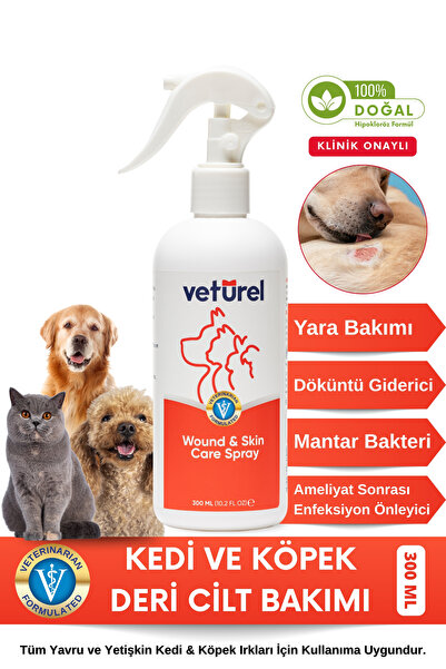 Veturel Kedi Köpek Yara Bakımı Deri Günlük Bakım Yanık Kızarıklık Tahriş Hot ...