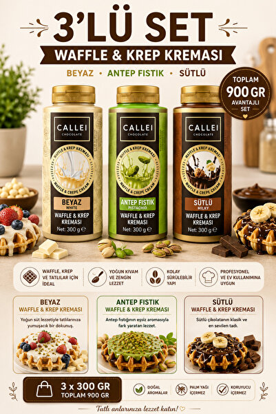 Callei CHOCOLATE 3'LÜ (SÜTLÜ-BEYAZ-ANTEP FISTIĞI) 300 GR