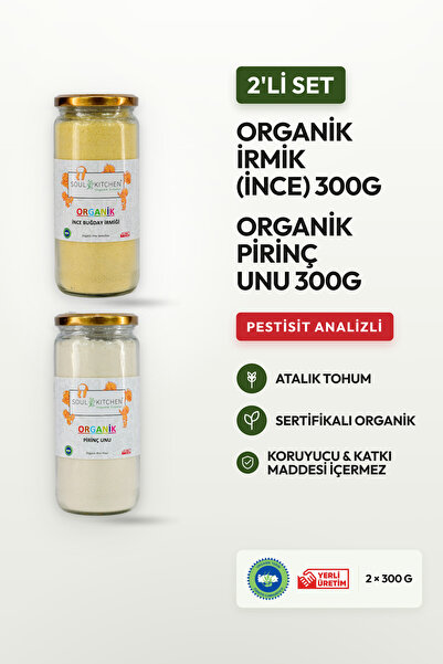 Soul Kitchen Organik Ürünler Organik İnce Buğday İrmiği 300 g Pirinç Unu 300 ...