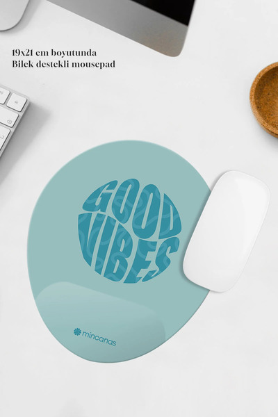 Mincanas Renkli Bilek Destekli Oval Mouse Pad Mouse Altlığı
