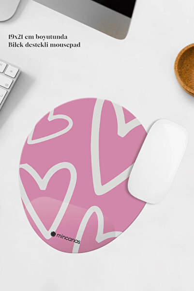 Mincanas Renkli Bilek Destekli Oval Mouse Pad Mouse Altlığı