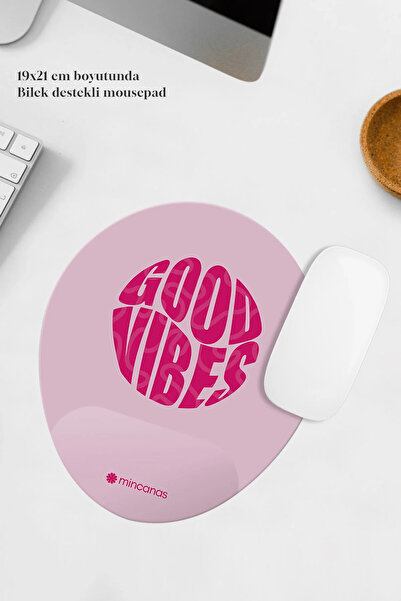 Mincanas Renkli Bilek Destekli Oval Mouse Pad Mouse Altlığı
