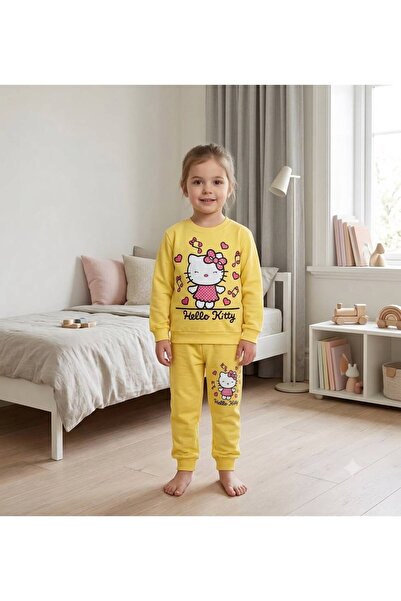 Fil Kids Set de pijamale de iarnă din bumbac pentru fetiță, cu model de pisic...