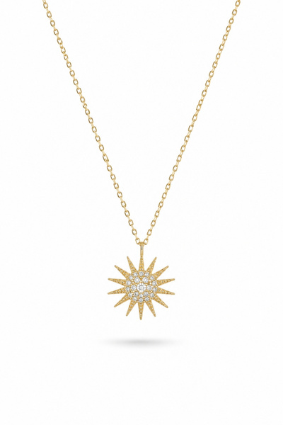 Lucente Jewellery Ženska ogrlica sa posebnom kutijom - Sunčano zlatni kamen, ...