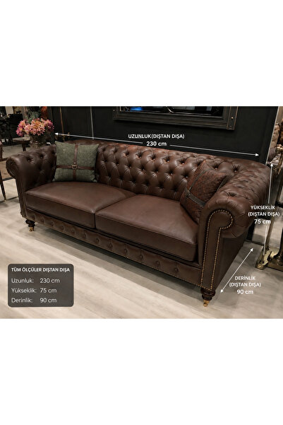 Home Kahve Premium Chester Gerçek Deri