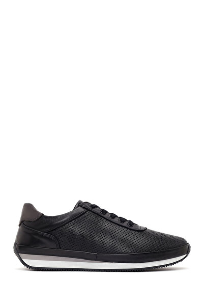 Derimod Erkek Siyah Bağcıklı Deri Casual Sneaker 26SFD674111