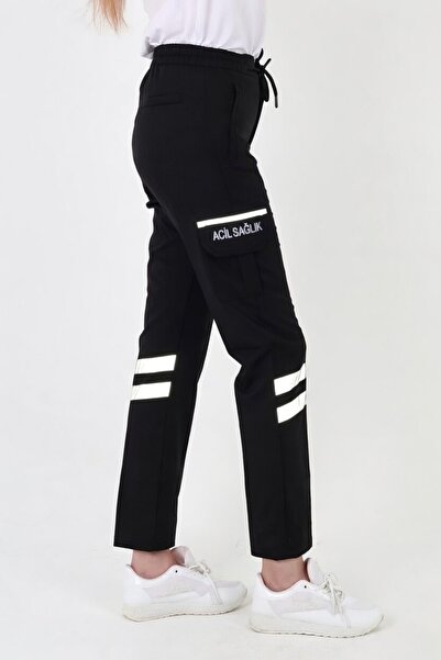 Ekg Medikal 112 Acil Sağlık Premium Siyah Likralı Pantolon (Unisex)