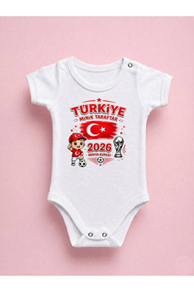 NSR tasarım Hediye Türkiye Dünya Kupası Temalı Yazılı Baskılı Bebek & Body Zı...