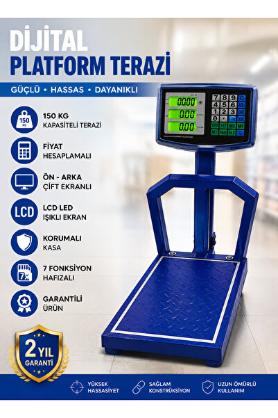 SUPER JVS 150 Kg-50gr Hassasiyetli Korumalı Bariyerli Dijital Elektronik Tera...