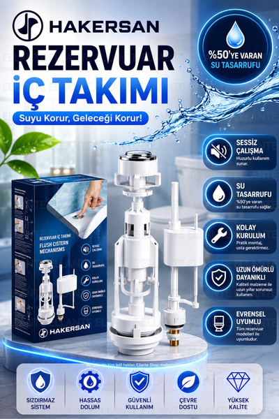 ellante A Kalite Rezervuar Basmalı İç Takım Klozet Sifon Iç Takımı