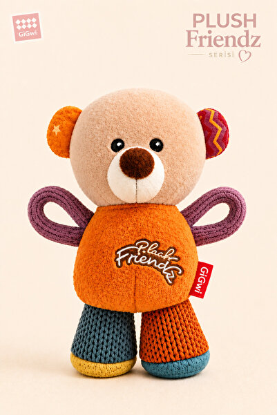 Gigwi Plush Friendz Serisi Sesli Ayı Peluş Köpek Oyuncağı - Küçük Irk & Yavru