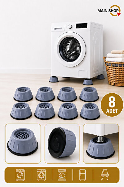 MAİN SHOP 8 Li Set Çamaşır Makinesi Kayma Ve Titreşim Engelleyici - Gürültü E...