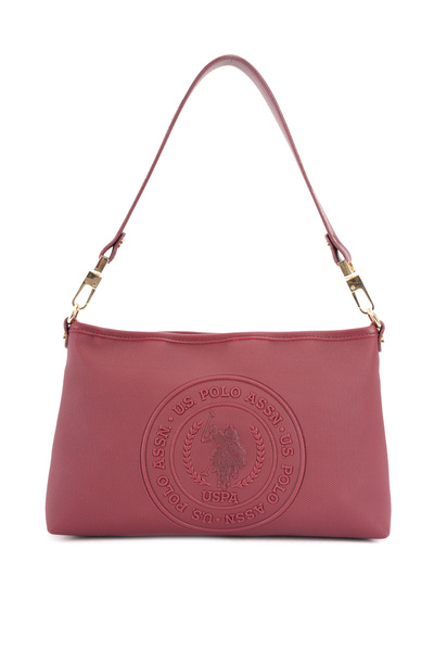 U.S. Polo Assn. حقيبة كتف نسائية باللون الأحمر الداكن Us26671