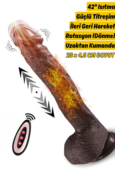 Erotica Master Perfection Dildo Derek - Isıtmalı Ileri Geri Hareketli Ve Rotasyonlu Gerçekçi Damarlı Zenci Y