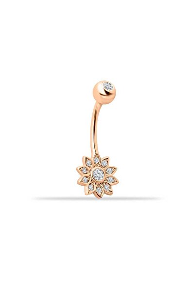 Cherry by Özkonak Taşlı Çiçek Motifli Göbek Piercing
