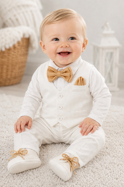 Baby Boy Bow Tie & Tie Special Day Outfit - 7-Piece Set Mevlüt Set - 1 Year Birthday