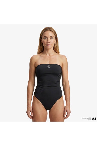 Calvin Klein Strapless One Piece Kadın Siyah Mayo