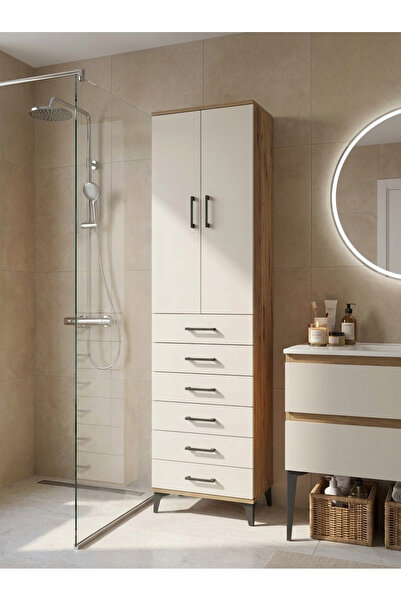Dienni Arges Çok Amaçlı Dolap 3 Raflı 6 Çekmeceli Banyo Ofis Mutfak Dolabı 60...