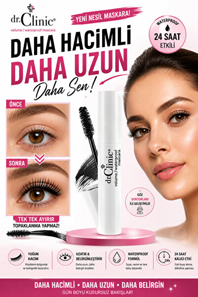 Dr. Clinic Suya Dayanıklı Hacimlendirici Maskara