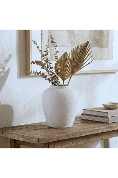 PAN HOME مزهرية دافني تيراكوتا 25.5×25.5×31.5 سم - بيضاء