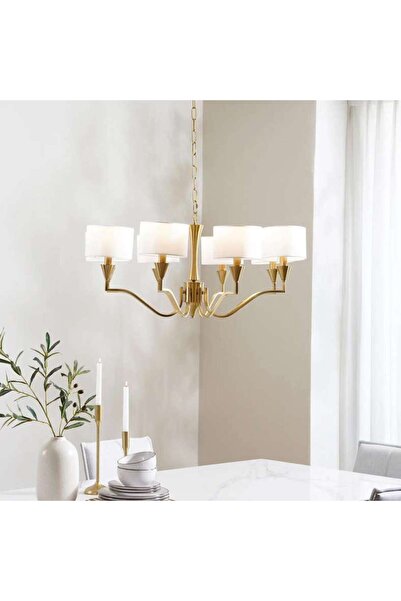 PAN HOME ثريا مايتون بثمانية مصابيح E14 قطر 80×120 سم - ذهبي
