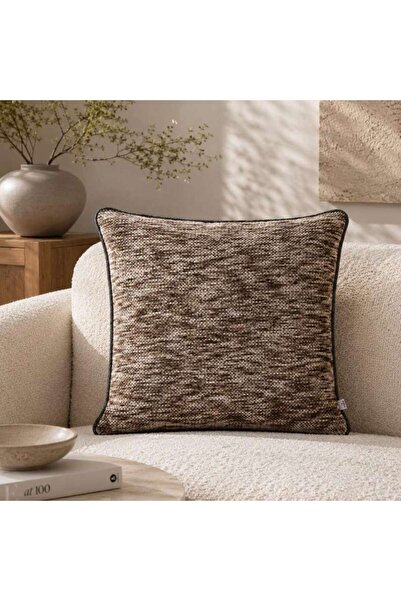 PAN HOME وسادة أوستن محشوة بديلة للريش بملمس مميز 60×60 سم بلون بني كاكاو