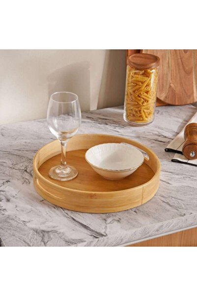 PAN HOME Natura Bamboo Round Serving Tray Dia30x5cm -natural