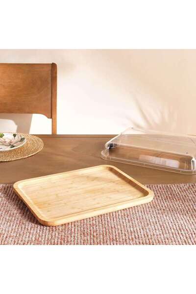 PAN HOME Wade Pastry/cheese Carrying Box With Lid 38x28.7x6.8cm -natural