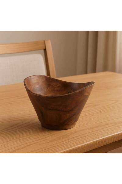 PAN HOME وعاء تقديم رابحة من خشب الأكاسيا 16.5×15.2×10.1 سم - طبيعي