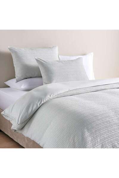 PAN HOME Waffle Stripe 3- Piece King Duvet Cover Set 230x220cm - Grey Mist