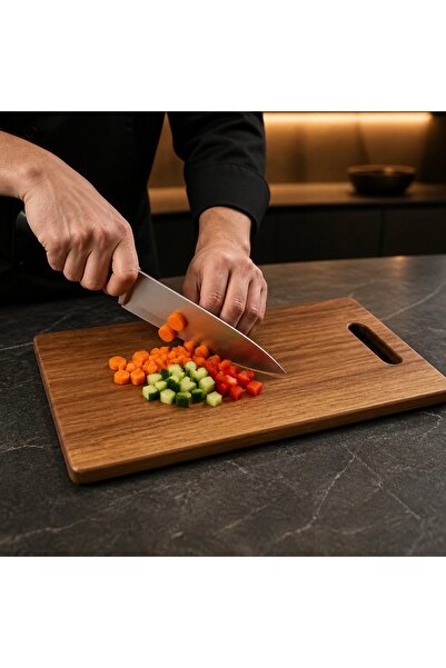 Doğal Ceviz Kesme Tahtası -38x25x2 cm- Lazerle Ücretsiz İsim/Söz Yazılır