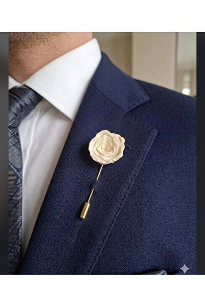 Butik damat yaka iğnesi gül