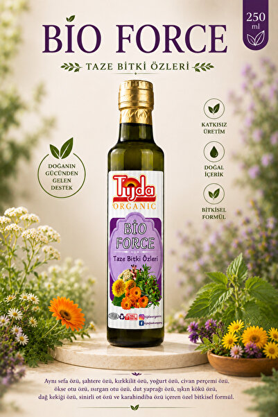 TİJDA BİO FORCE-12 Çeşit Taze Bitki Özleri Karışımı 250 ml.