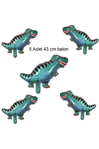 partidolu Tyrannosaurus Shape Şekilli Yeşil Renk Dinozor Folyo Balon 43 Cm 5 ...