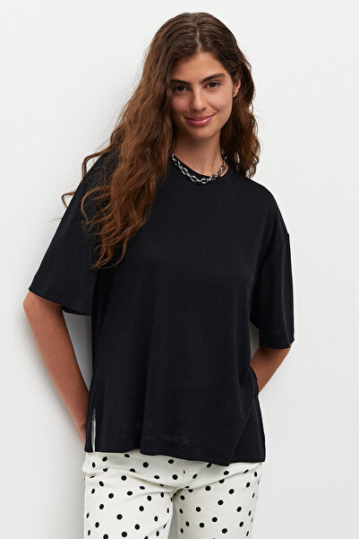 urban focus Yırtmaçlı Oversize T-Shirt