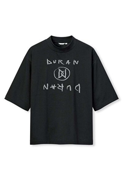 buzagi tasarım ürünleri Duran Duran Digital Print Oversize Black Unisex T-Shirt