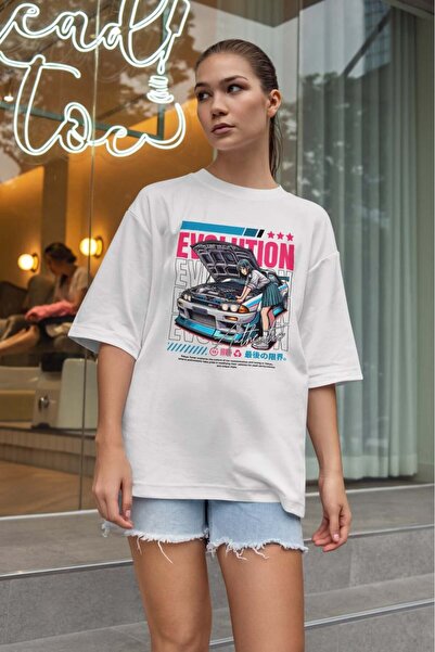buzagi tasarım ürünleri Urban Oversize Unisex White T-Shirt