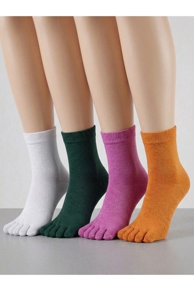 BY BNN SOCKS 4ÇİFT KADIN PARMAK ÇORAP 4RENK 36-41