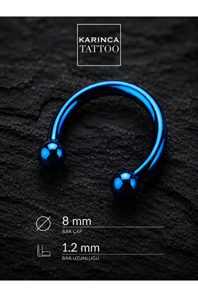 Karınca Piercing 8 Mm Yarım Halka Horseshoe Kulak Tragus Helix Dudak Snake Bi...
