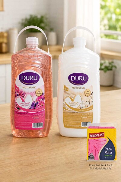 Duru Happiness Series Spring Flowers 3 Lt + Vanilla 3 Lt. Liquid Soap (with K...