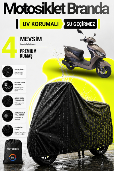 Motobros قماش القنب للدراجات النارية Arora Freedom أسود مقاوم للماء ومتين (أع...