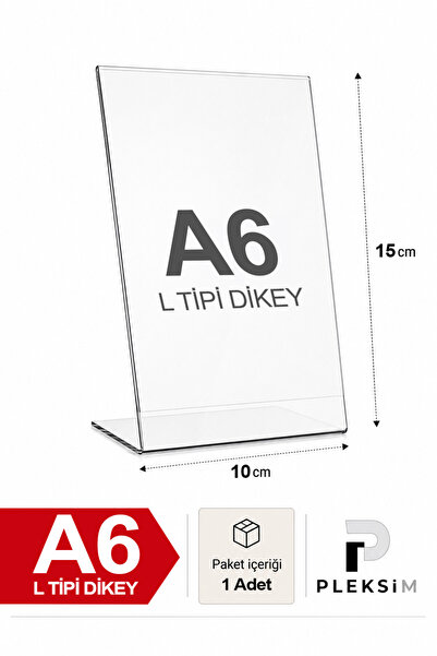 ulusoypleksi 1 Adet A6 L Tipi Dikey 10,5X15 Cm Şeffaf Pleksi Föylük Resimlik ...