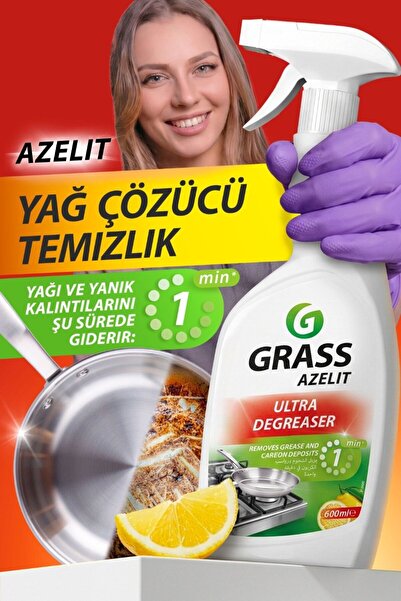 GRASS Güçlü Mutfak Yüzey Temizleyici Ve Yağ Sökücü Sprey Azelit Hızlı Etkili ...