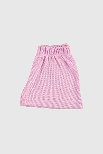hepbaby Pembe, Waffle Dokulu Şortlu Çocuk Takım Hb23990