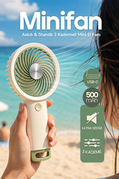 evona Feny Taşınabilir El Fanı Usb Type-C Şarjlı Minifan