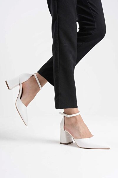 Belinora White Skin Women's Heeled Shoes Tr08Ms11E