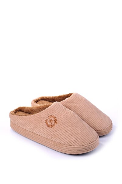 Papuçsepeti Shoe Basket 2488 Men's Winter Home Carpet Guest Slippers
