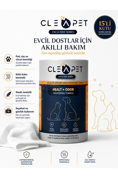 Cleapet Kedi Nano Temizlik Hijyen Havlusu Yüksek Emici Mikrofiber Hızlı Kuruy...