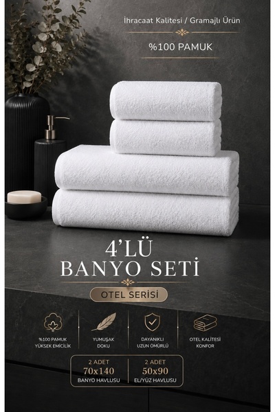 WİESSE SET DE BAIE 4 PIESE / SERIA SPECIALĂ HOTELIERĂ / 100% Bumbac / Calitat...